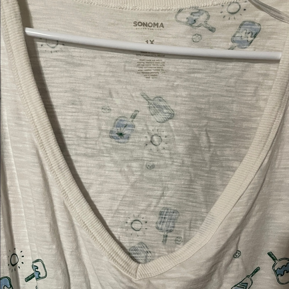 Sonoma White Popsicle Print Short Sleeve Tee